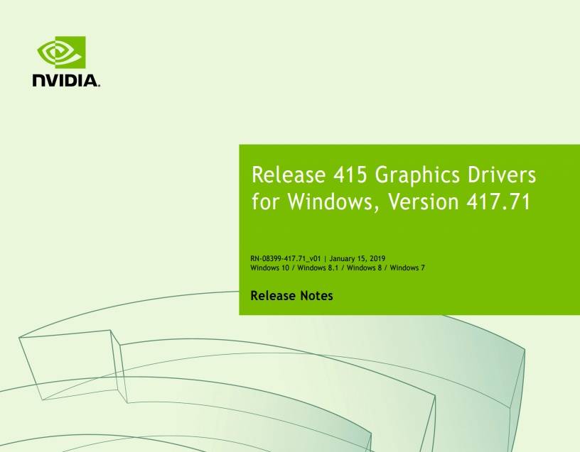 NVIDIA GPU Driver 417.71