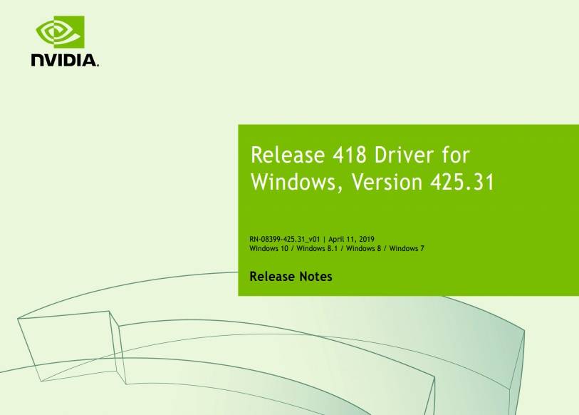 NVIDIA GPU Driver 425.31