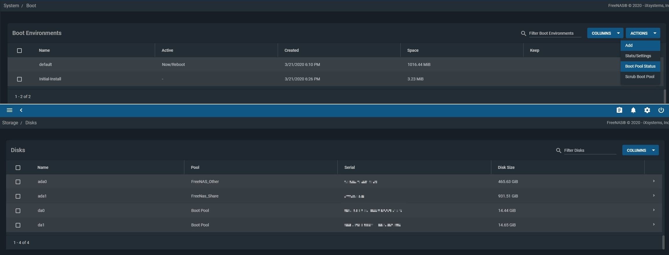 FreeNAS 11 Boot Pool Mirror