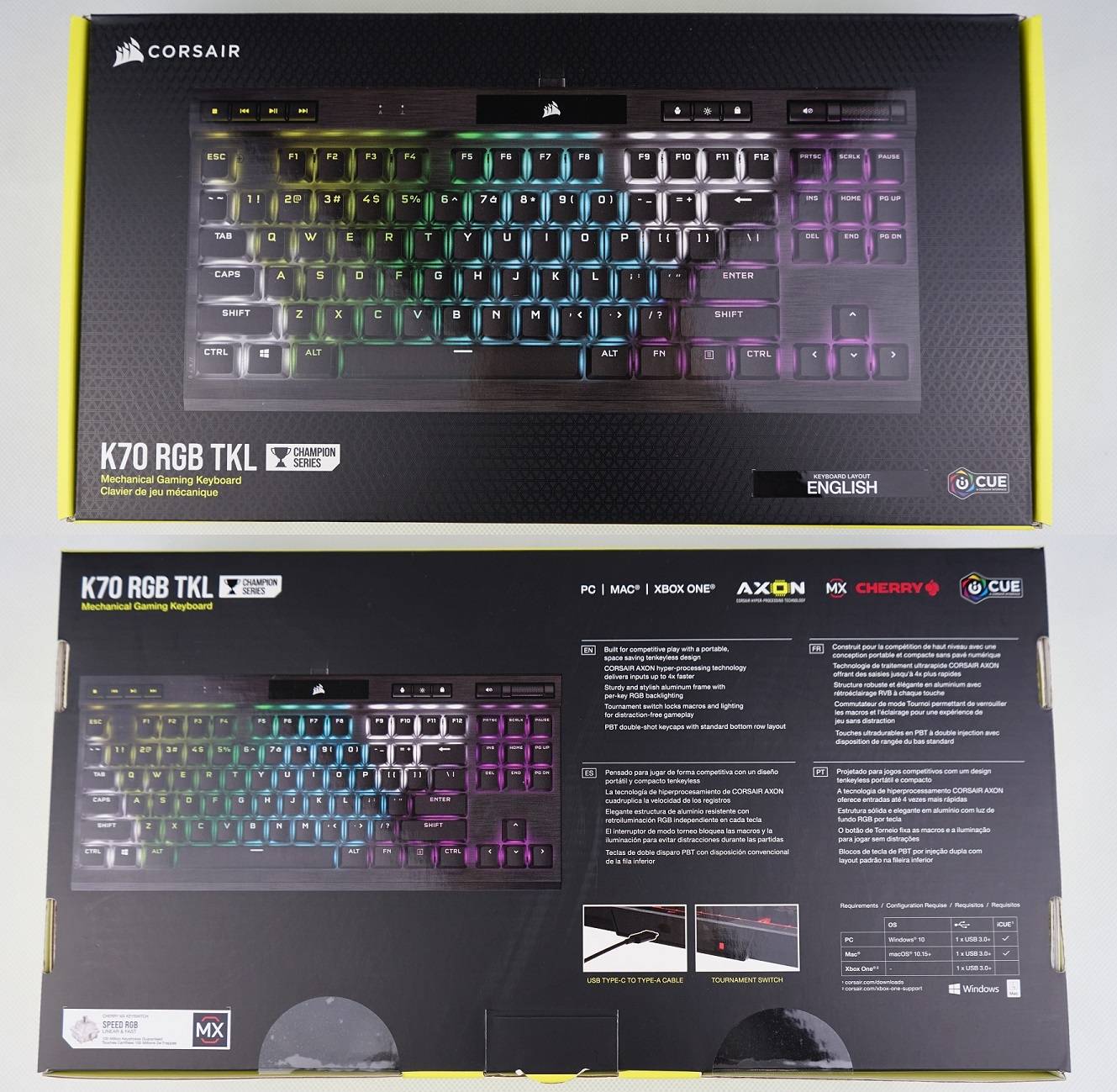 Corsair K70 RGB TKL Champion Series Mechanical Keyboard