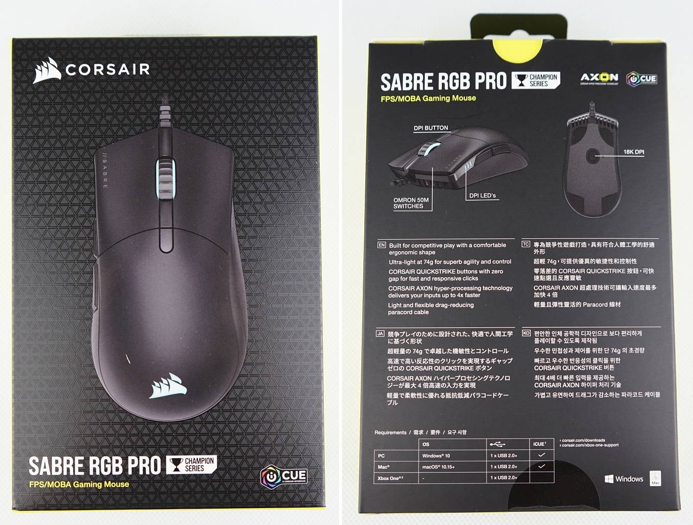 Mouse Gaming Seri Corsair SABER RGB PRO Champion