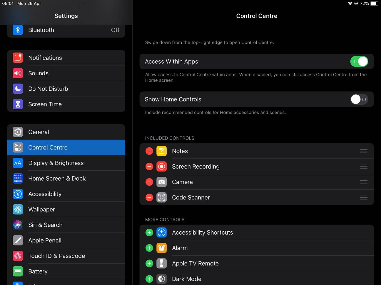 Apple iOS 14 and iPadOS 14 Control Centre