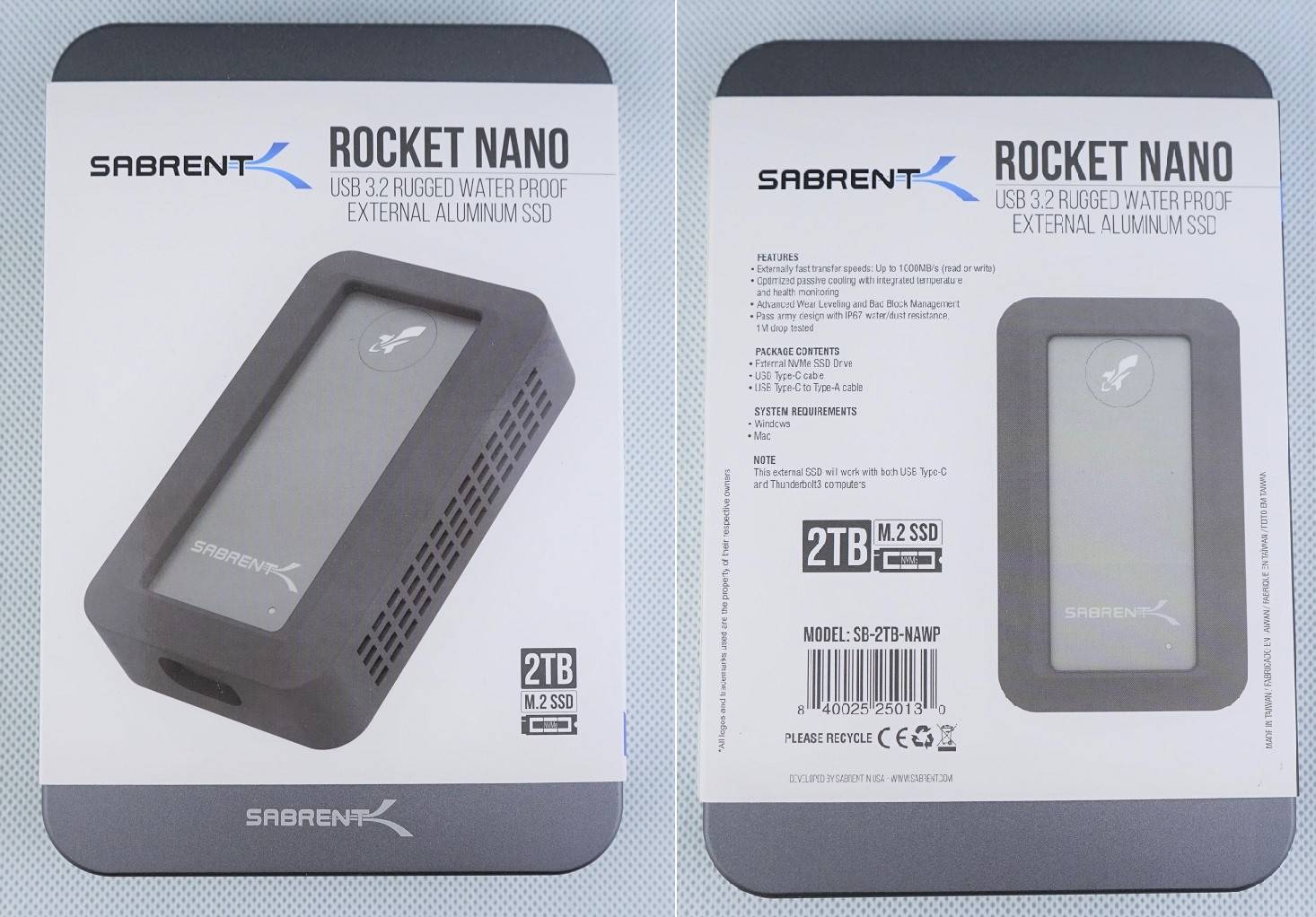 Sabrent Rocket Nano Rugged External SSD