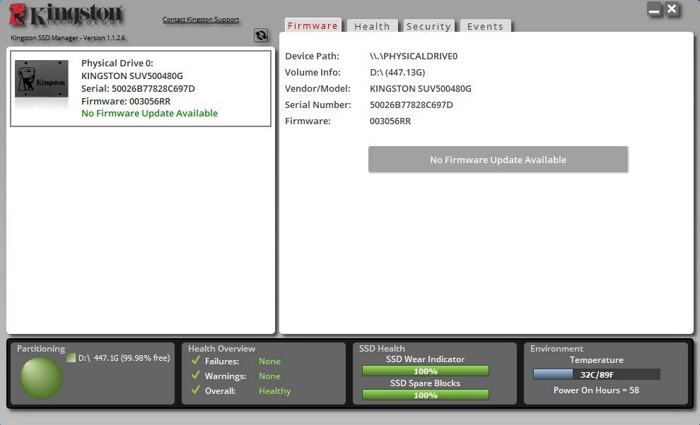 SSD Firmware Update