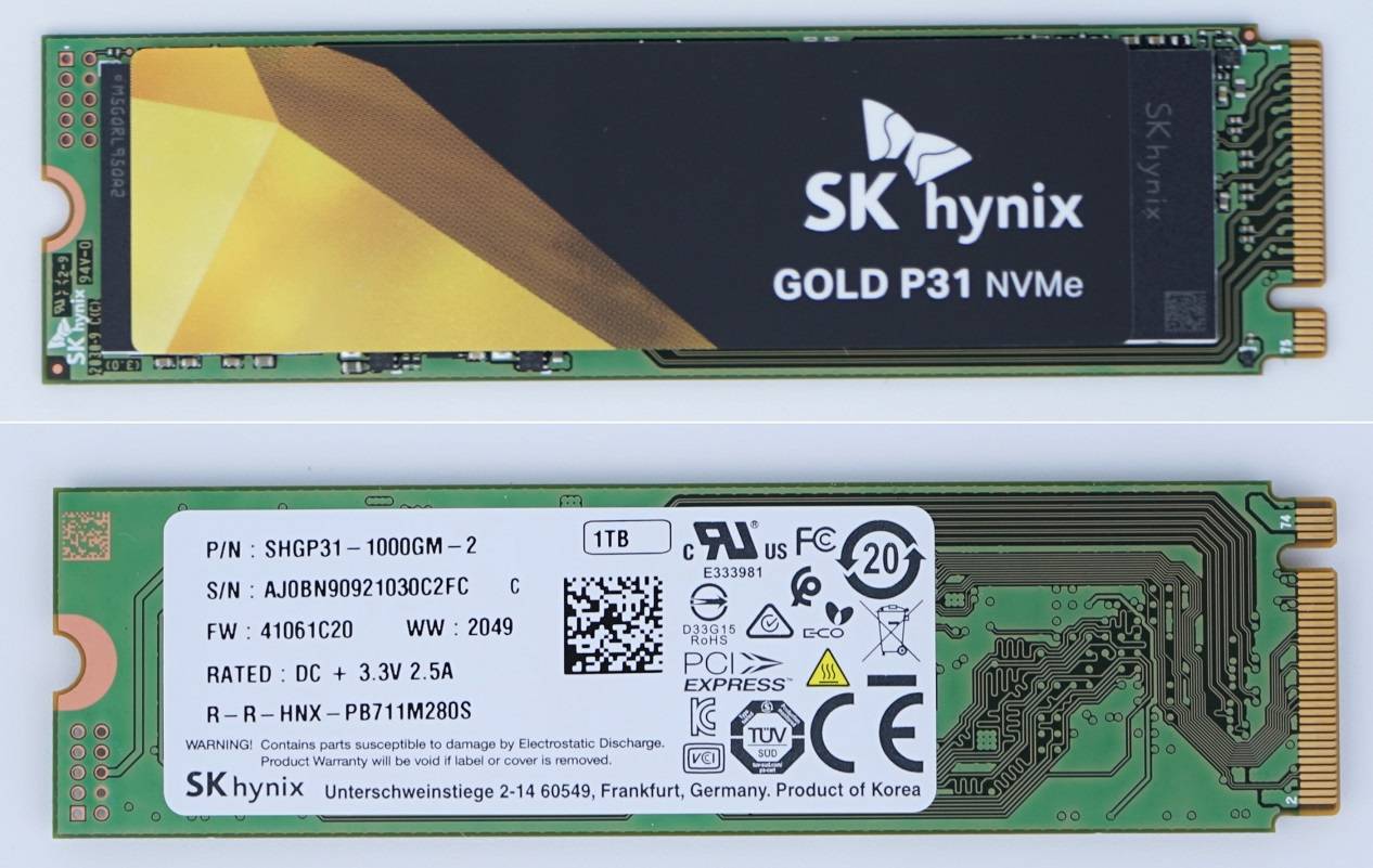 SK hynix Gold P31 PCIe NVMe SSD