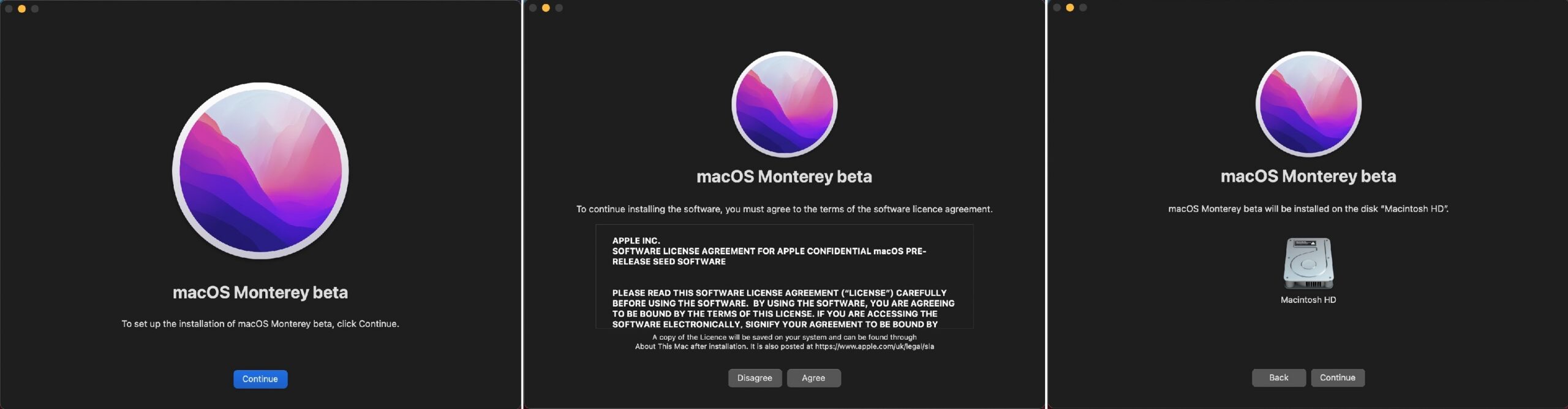 Apple macOS 12 Monterey Public Beta Installation