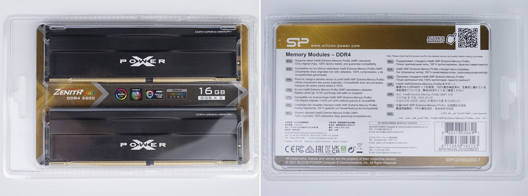 SP Silicon Power Silicon Power XPOWER Zenith RGB DDR4 8GB 3200MHz