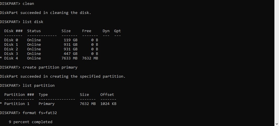 Microsoft Windows Diskpart Command