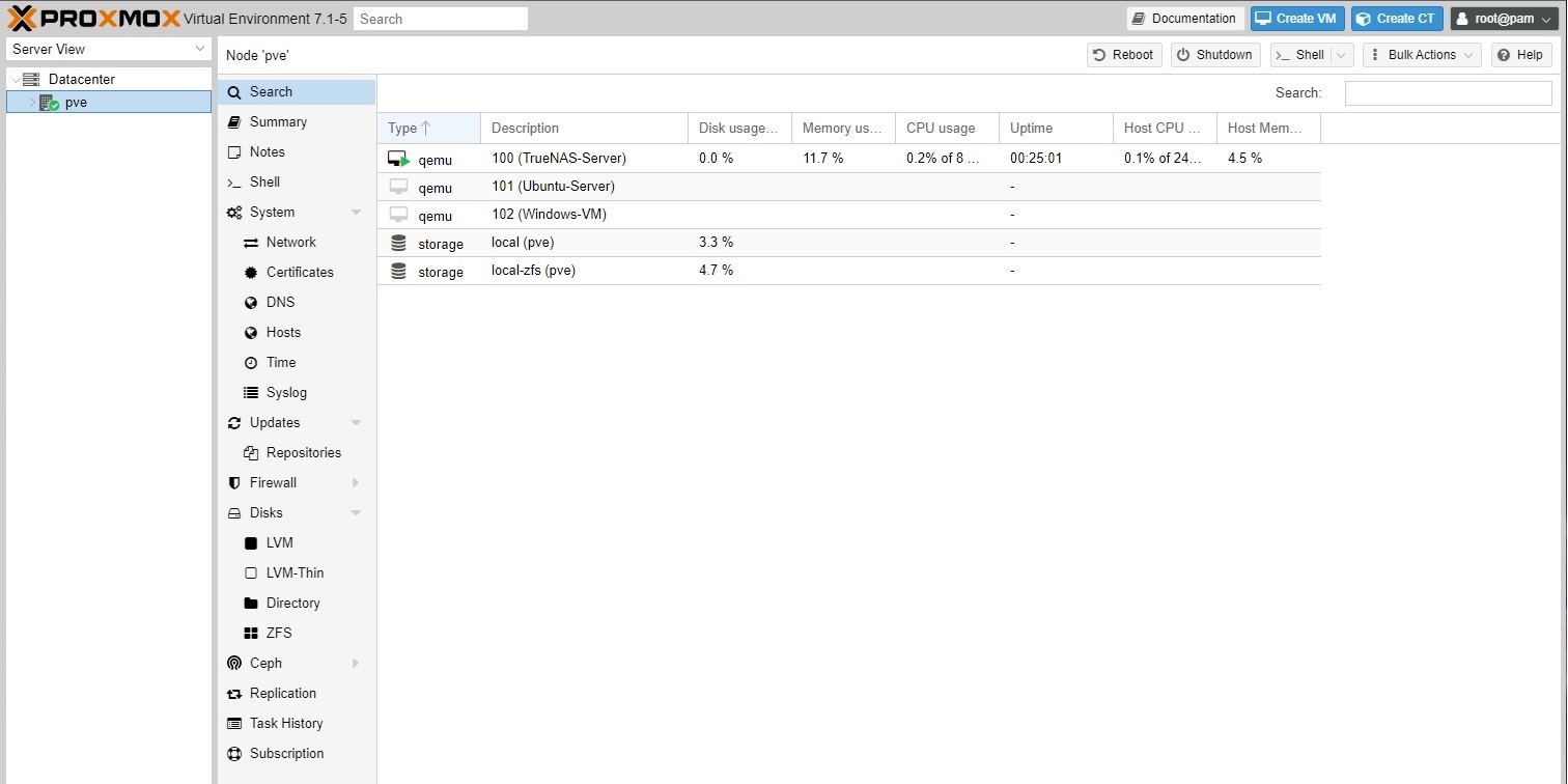 Proxmox VE 7 Virtual Machine