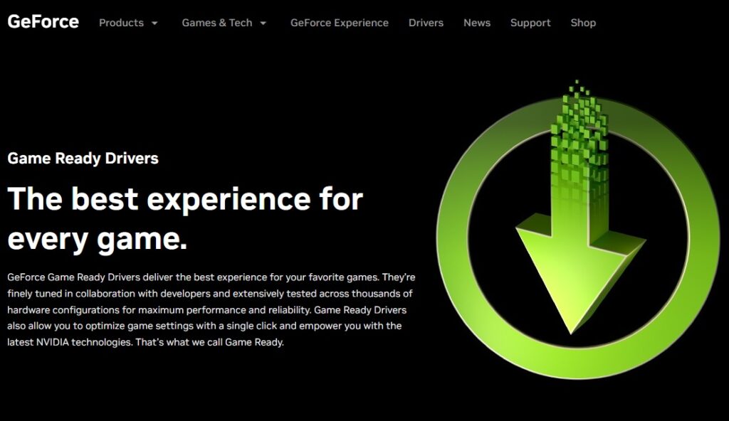 NVIDIA Game Ready GeForce GPU Drivers